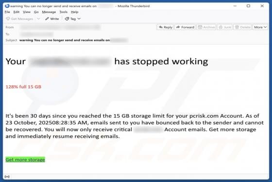 Your Email Has Stopped Working Scam