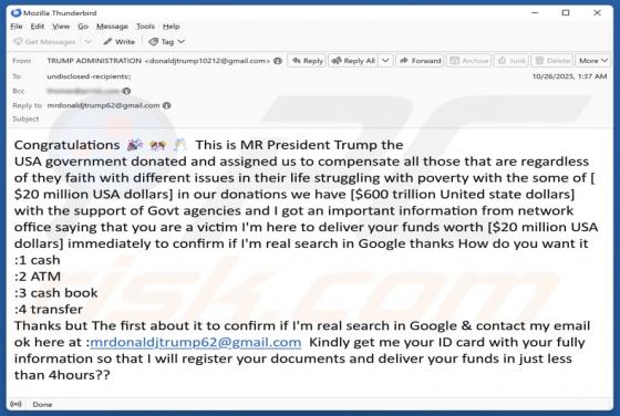 Compensation For Those Struggling With Poverty Email Scam