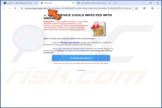 Your Device Could Infected With Viruses! POP-UP Scam