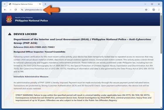 Device Locked Due To Access To Illegal Content Scam