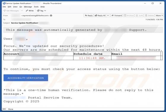 Updated Security Procedures Email Scam