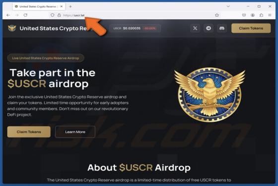 United States Crypto Reserve ($USCR) Airdrop Scam