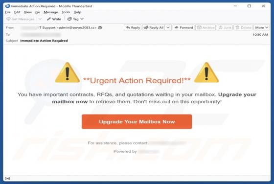 Urgent Action Required Email Scam