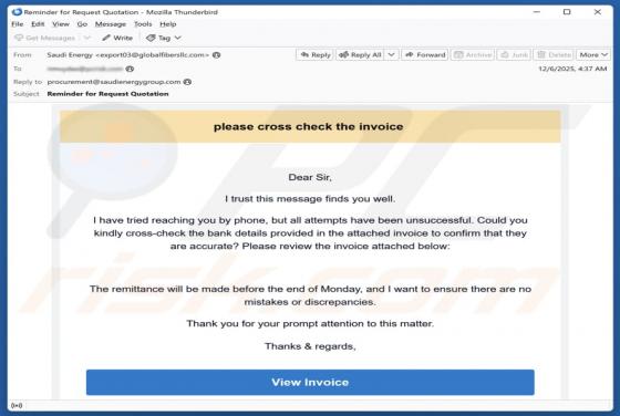 Energy Australia - Please Cross Check The Invoice Email Scam