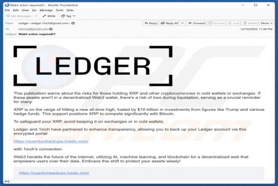 Ledger Account Backup Email Scam