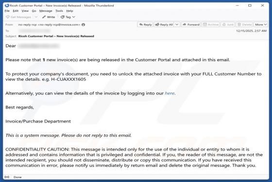 Invoices Are Being Released Email Scam