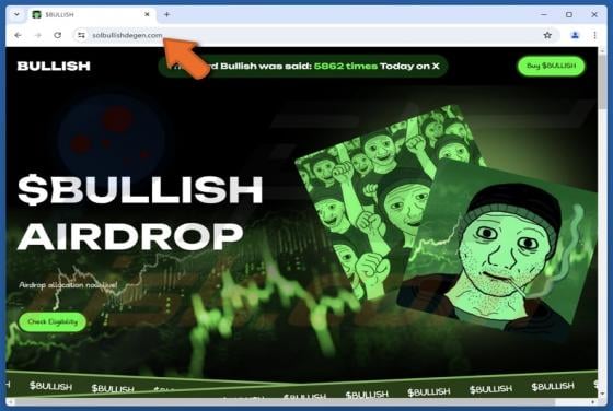 Bullish Degen ($BULLISH) Airdrop Scam