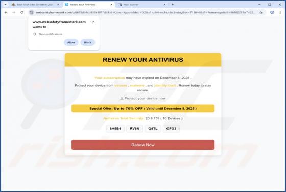 Renew Your Antivirus POP-UP Scam