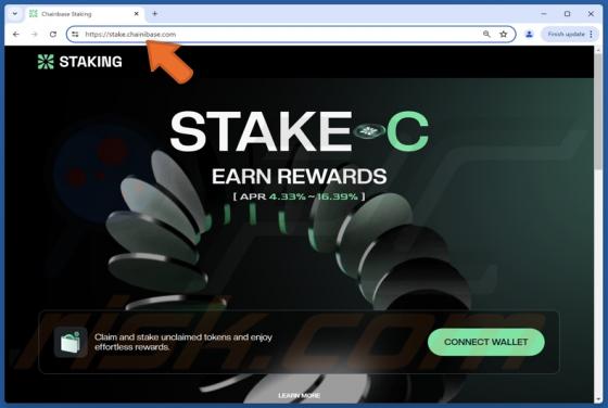 Fake Chainbase Staking Website Scam