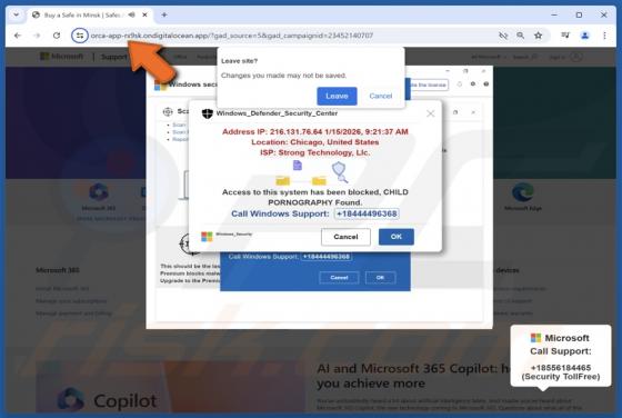 Child Pornography Found POP-UP Scam