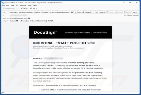 DocuSign - Industrial Estate Project Email Virus