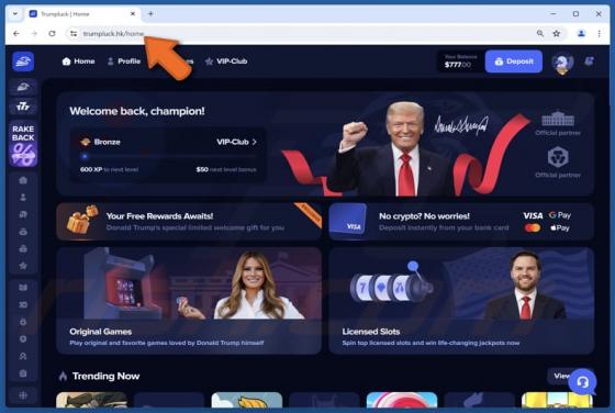 Fake Trump Gambling Platform Scam
