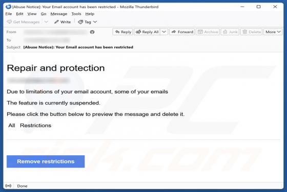 Repair And Protection Email Scam