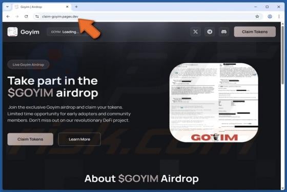 Goyin Airdrop Scam