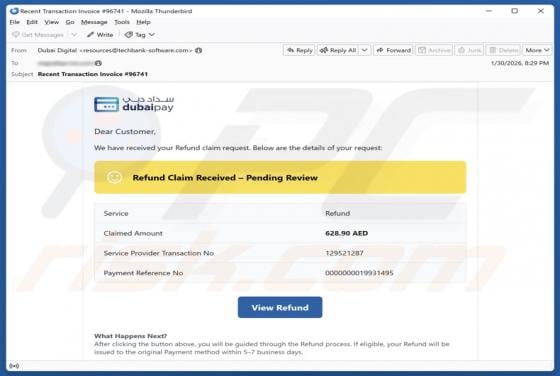 Dubai Pay - Refund Claim Email Scam