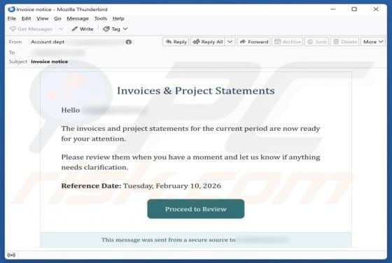 Invoices & Project Statements Email Scam