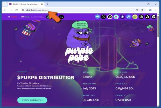 Purple Pepe ($PURPE) Distribution Scam