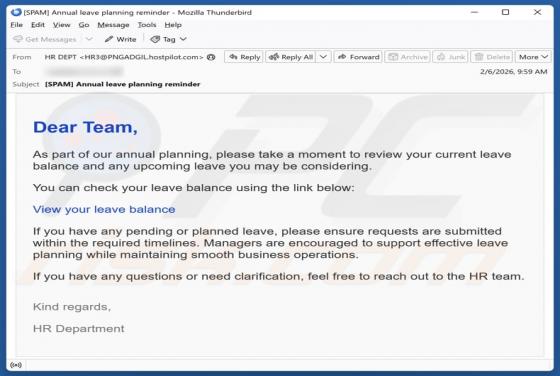 Leave Balance Review Email Scam