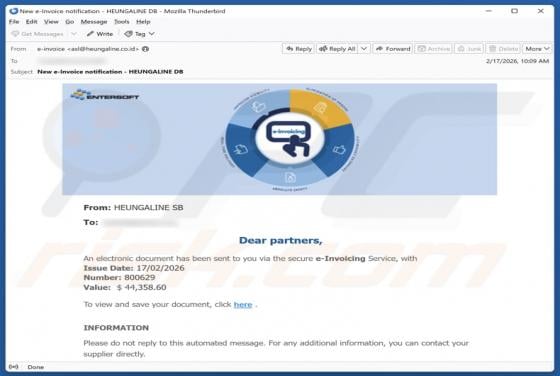 Entersoft - Electronic Document Has Been Sent Email Scam