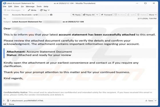 Latest Account Statement Email Scam