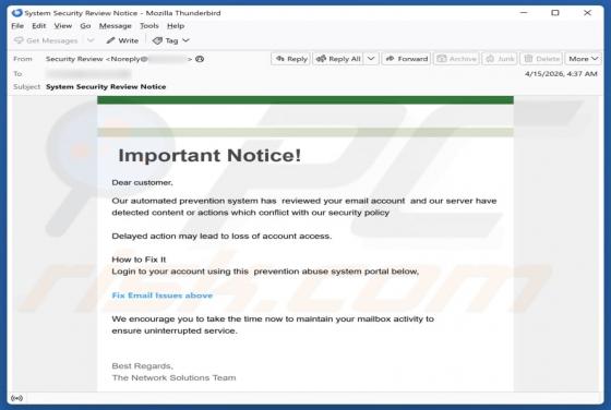Content Or Actions Conflict With Our Security Policy Email Scam
