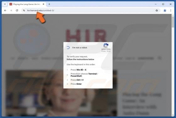 Harvard.edu ClickFix Malware