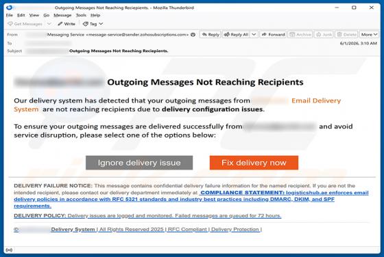 Outgoing Messages Not Reaching Recipients Email Scam