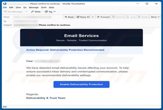 Email Deliverability Issues Scam