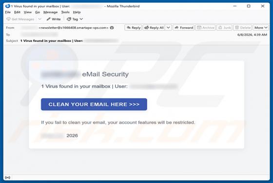 Virus Found In Your Mailbox Email Scam