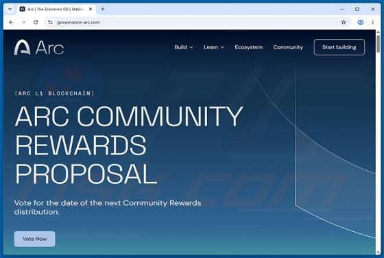 Arc Community Rewards Scam
