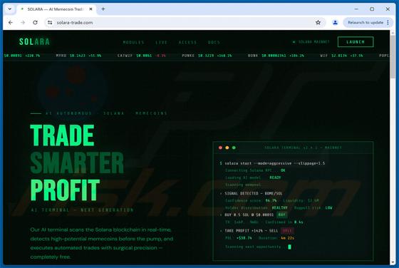 SOLARA — AI Memecoin Trading Terminal On Solana Scam