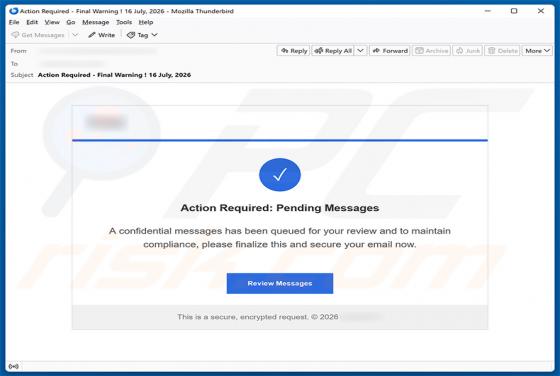 Confidential Messages Queued Email Scam