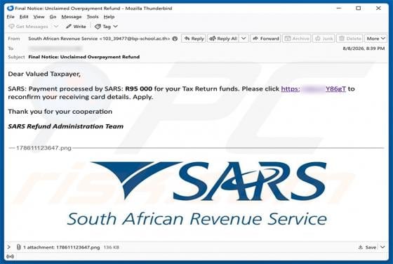 SARS Tax Refund Email Scam