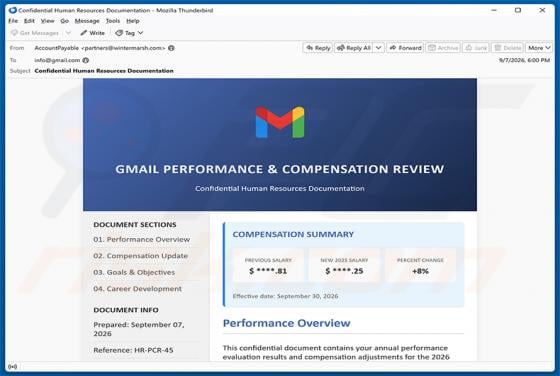 Performance & Compensation Review Email Scam