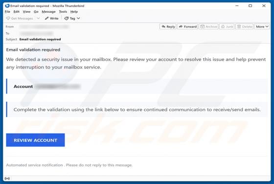 Email Validation Required Scam