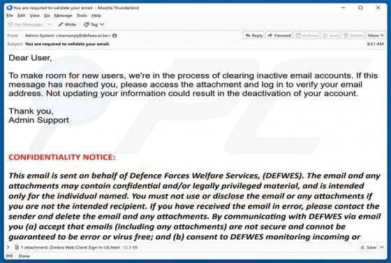 Clearing Inactive Email Accounts Scam
