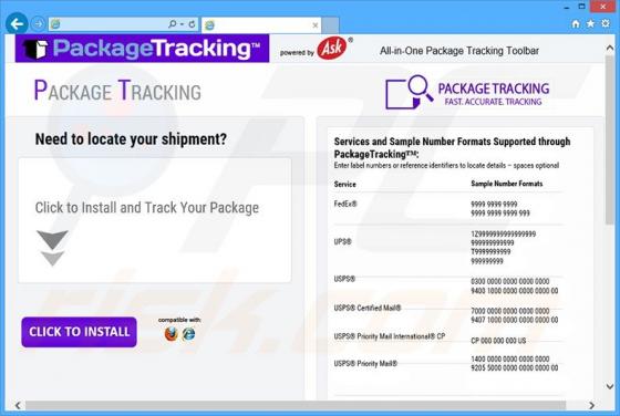 PackageTracking Toolbar