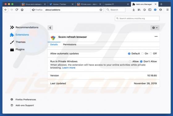 Score Refresh Browser Adware