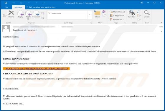 Aruba.it Email Scam
