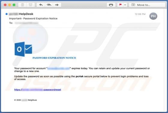 PASSWORD EXPIRATION NOTICE Email Scam