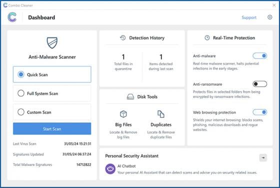 Combo Cleaner Anti-Malware (for Windows computers)