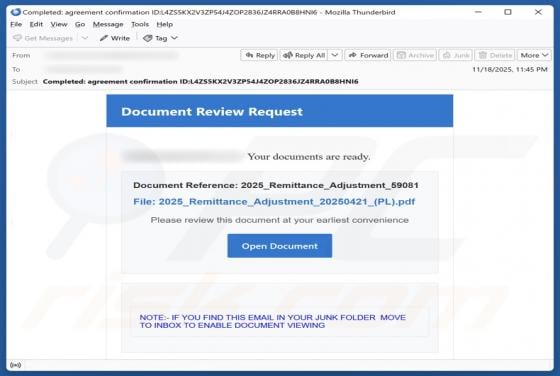 Document Review Request Email Scam