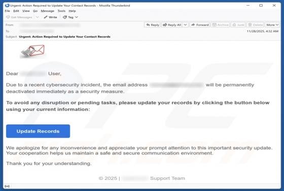 Email Address Will Be Deactivated As A Security Measure Email Scam