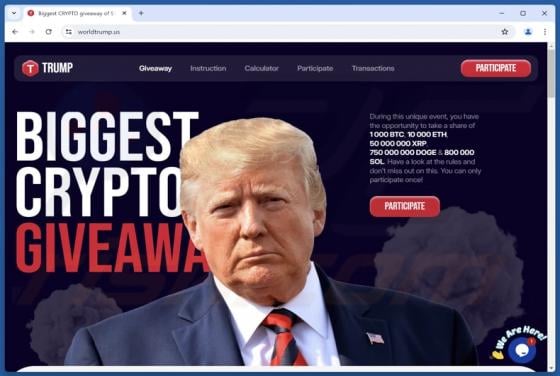 Trump Crypto Giveaway Scam