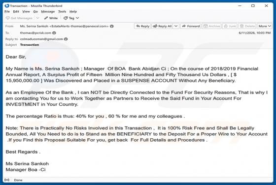 Surplus Profit Email Scam
