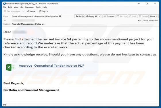 Revised Invoice Email Scam