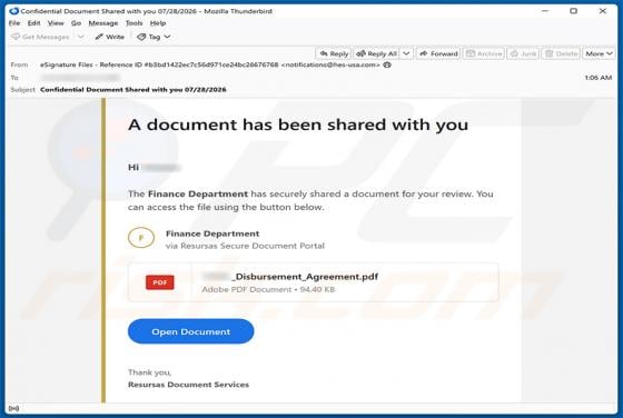 Finance Department Secure Document Email Virus