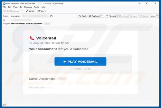 Your Accountant Left You A Voicemail Email Scam