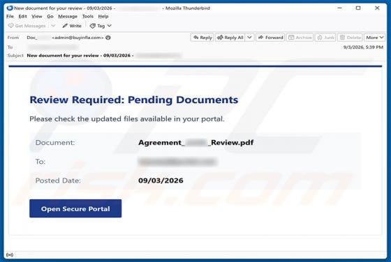 Review Required: Pending Documents Email Scam