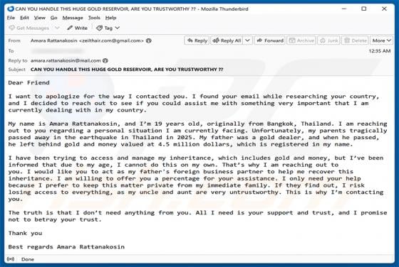 Foreign Business Partner Email Scam